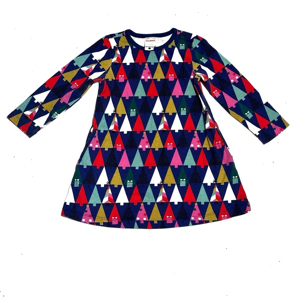 Hanna Andersson Christmas Tree Print A Line Dress
